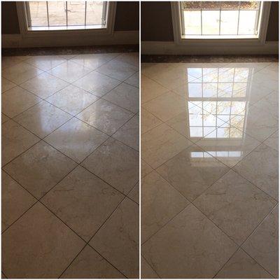 Marble floor polishing.