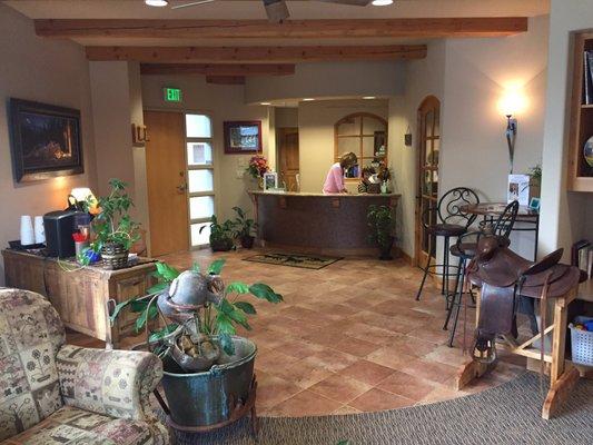 View of the reception area. Love the decor!