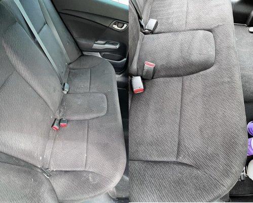 Before and after on Civic back seats