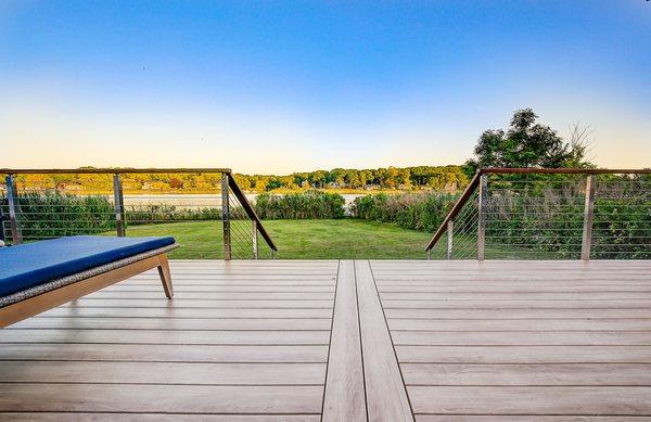 Modern deck and view rail that enhance the view rather than obstruct it.