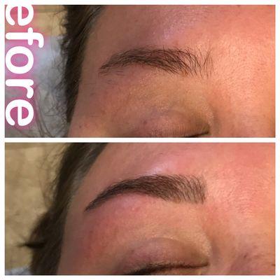 Brow wax and tint