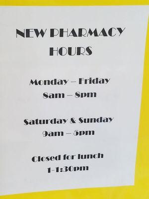 Pharmacy hours by ACC urgent care clinic