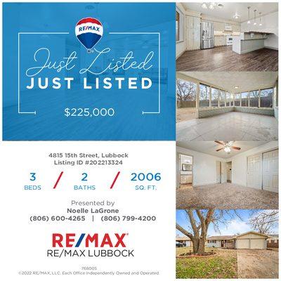 Just listed call today!