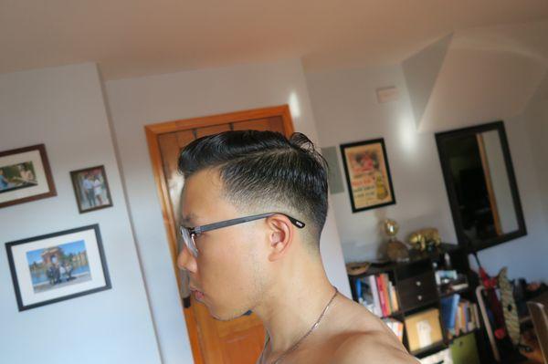 Side part, skin fade