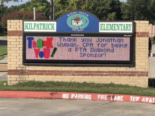 Proud Supporters of Kilpatrick Elementary!