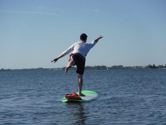 Showing off on the paddle board