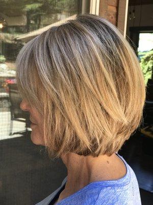 Long layered modern bob