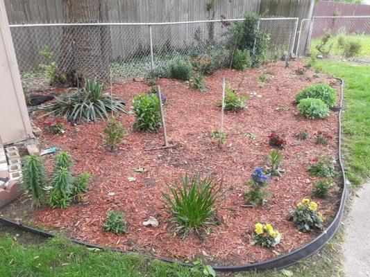 Flower bed installation and scheduled maintenance.