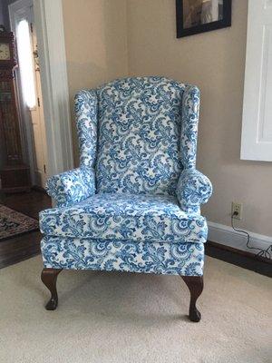 Beautiful upholstery by Ron/Fredricks! 30 year old wing chair looks brand new! Wonderful experience! Highly recommend this business!