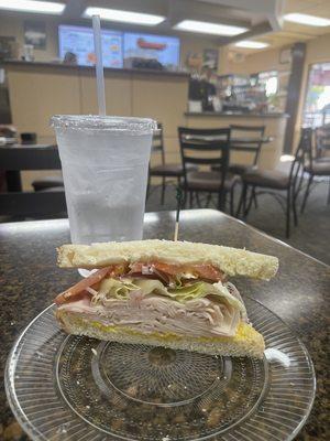 Turkey Sandwich on Sourdough Bread.