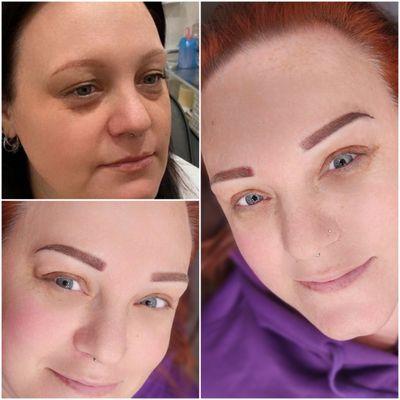 Powder brow cover up on old work