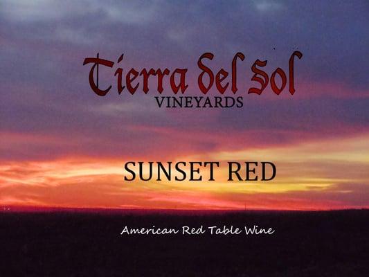 Label for the Sunset Red Wine.