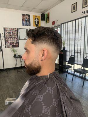 Bald Fade w/ blended beard