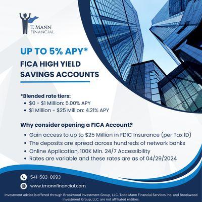 T. Mann Financials is thrilled to introduce our FICA Accounts