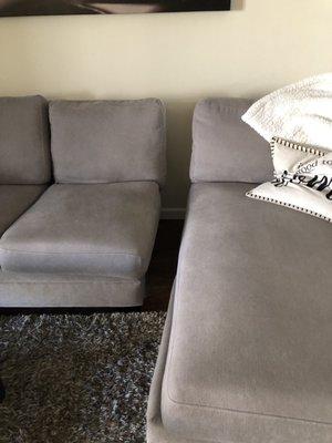 Pulled sectional apart