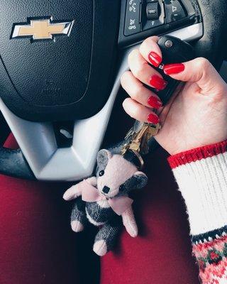 red gel nails