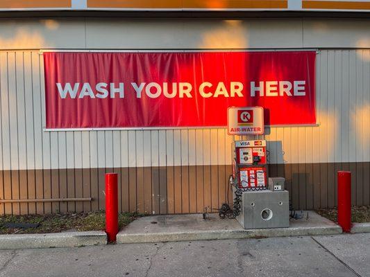 Cheaper gas with car wash. Water & air will cost extra.