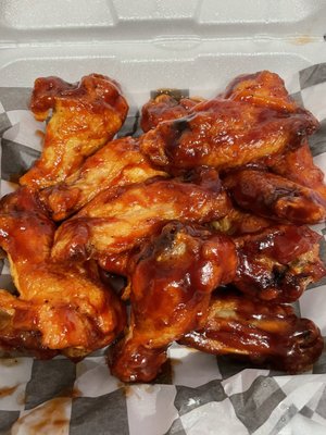 To hot honey BBQ wings! Delicious