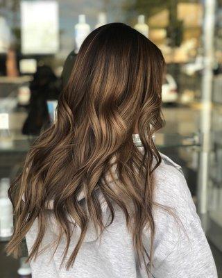 Color melt over solid blonde