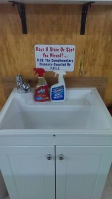 Complimentary stain removal station