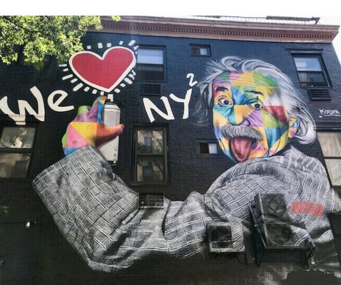 Albert Einstein We Love NY by Kobra