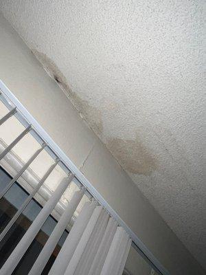 Water damage on ceiling