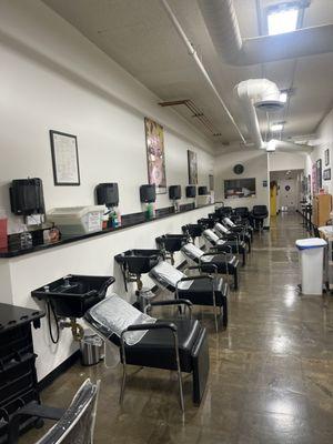 The hair washing stations. Always kept clean like the rest of the school.