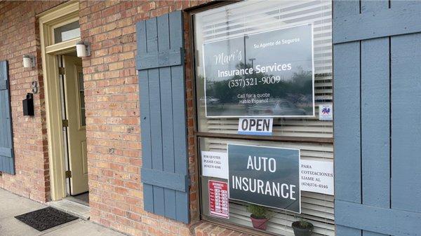 Auto Insurance Open Monday- Friday 9 am-5 pm
Seguros de Auto Abierto de Lunes a Viernes 9am-5pm