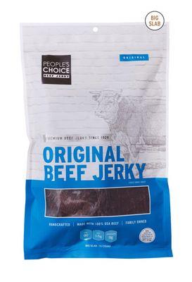 People's Choice beef jerky in spicy, teriyaki, original flavor. $26/ big slab bag