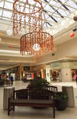 The mall's center court with a glass sky-light ceiling.