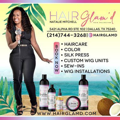 The new you starts right here. Visit HairGlamd.com to book your appointment today.