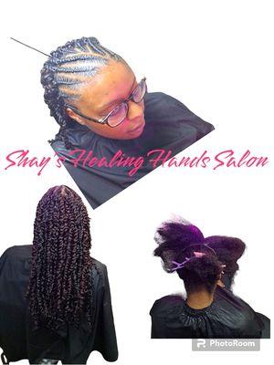 Cornrows and crochet braids