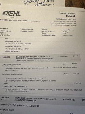 Proof Scheidemantle Motors didn't replace engine air box.  See other pic.