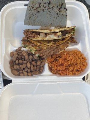 Tacos and beans and rice