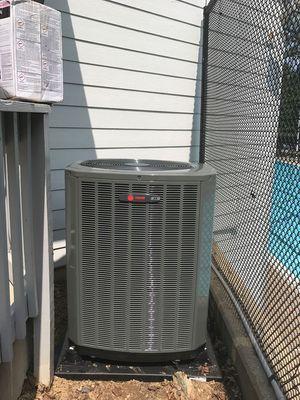 Trane heat pump, pool side