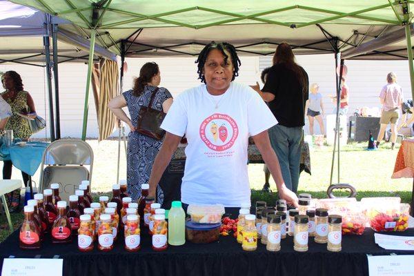 Linda, the Tallahassee Pepper Lady, whose spice mixes are garden-grown and hand-ground.