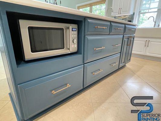 Kitchen remodel - painted all cabinetry, new stove hook, new backsplash