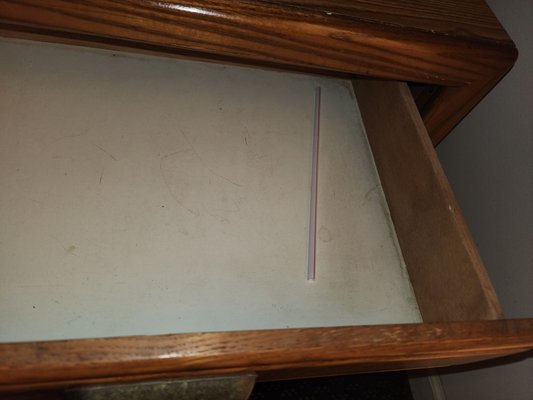 Straw left in the drawers.