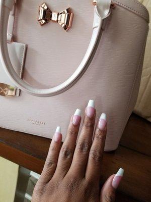 Pink and white French tips