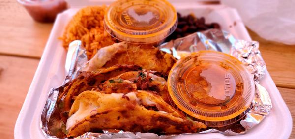 Birria taco platter