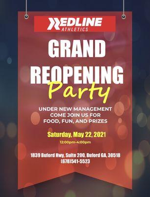 Come join Our Redline Buford Family to celebrate new management!!!