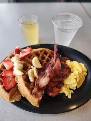 St Clair Waffle combo and Mimosa