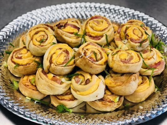 We Cater - ham & cheese honey mustard croissant pinwheels