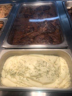 Steak burgers and mashed potatoes!