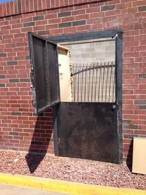 Steel trash enclosure doors