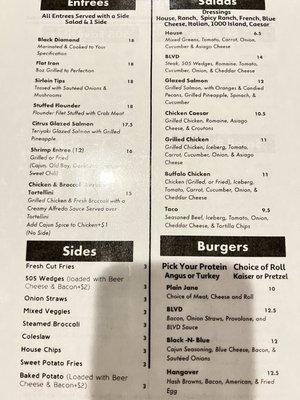 Full menu