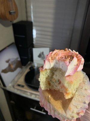 Confetti cupcake with whipped icing