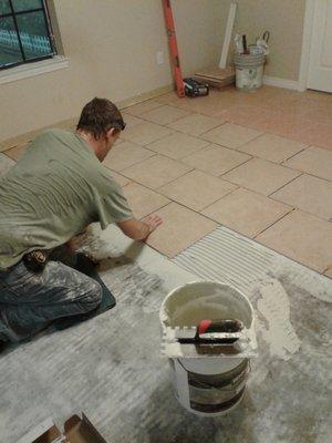 Installing the new tile