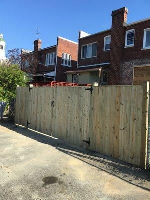 6' high solid board fence pressure treated pine