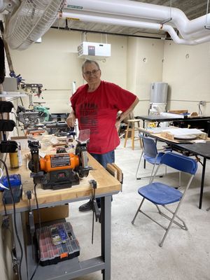 The wood working shop is very popular with the residents!